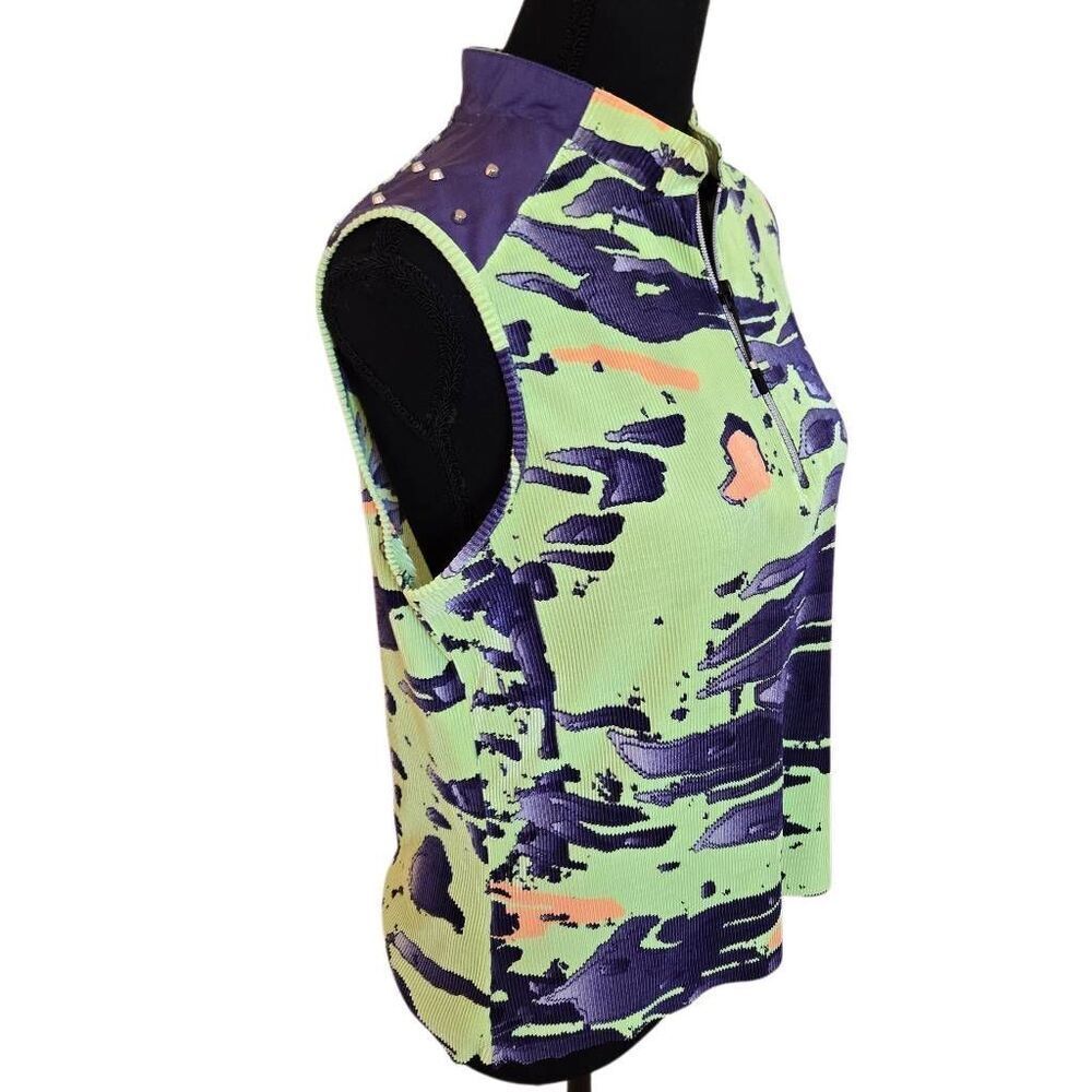 Jamie Sadock Womens Green Purple Sleeveless Athlete Golf Top Medium - Picture 3 of 10